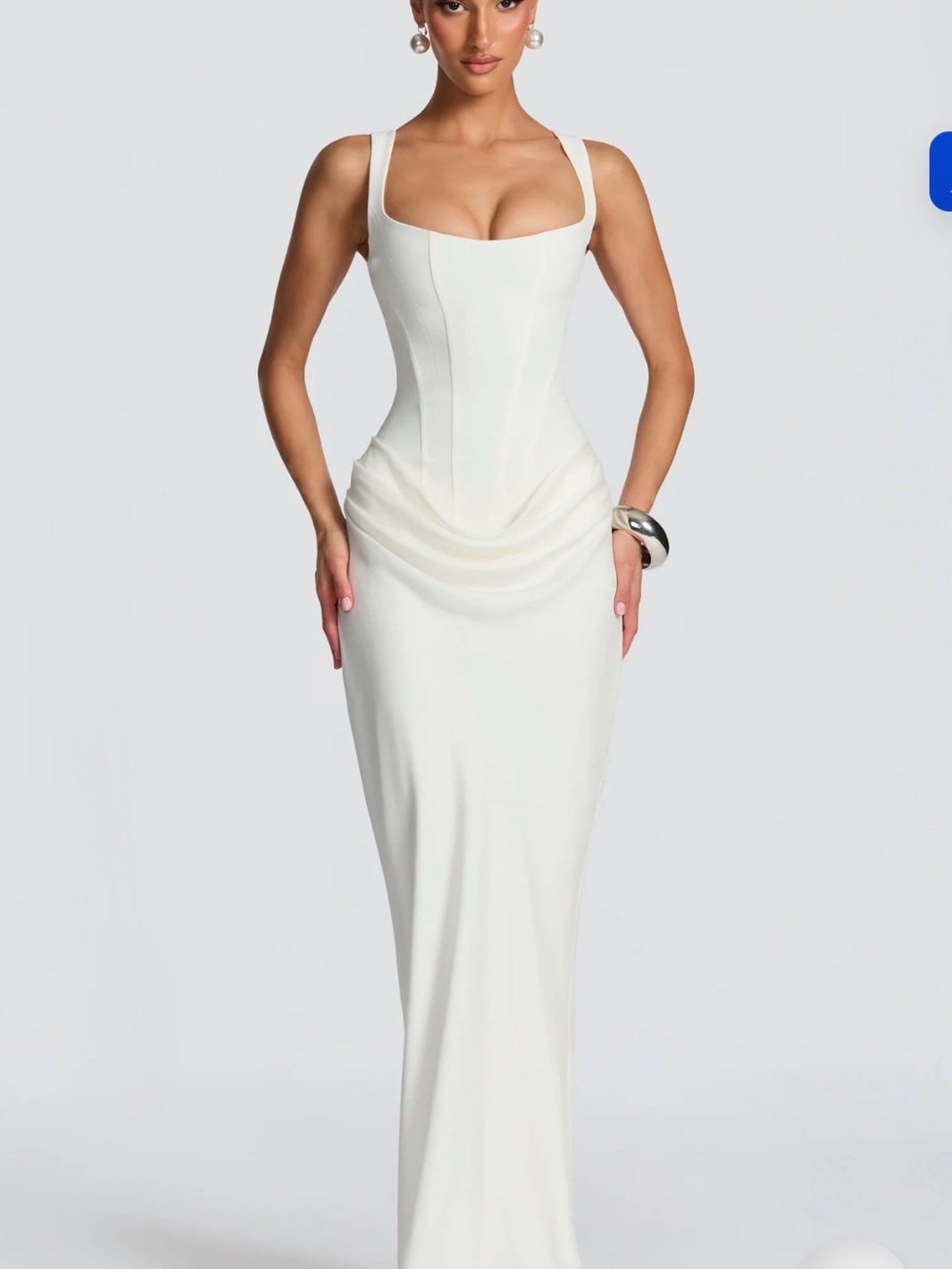 Elegant White Maxi Corset Gown